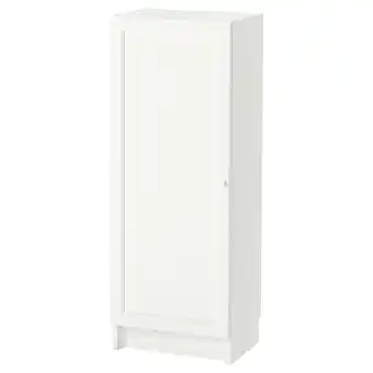 IKEA Billy / oxberg Bokhylle med dør, hvit, 40x30x106 cm tilbud