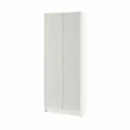 IKEA Billy / hÖgbo Bokhylle med glassdører, hvit, 80x30x202 cm tilbud