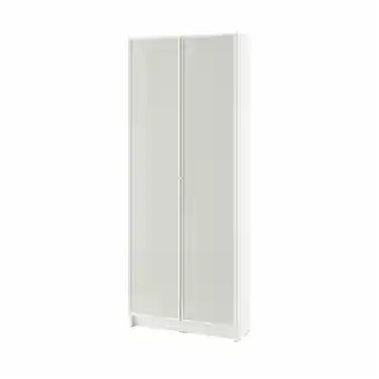 IKEA Billy / hÖgbo Bokhylle med glassdører, hvit, 80x30x202 cm tilbud