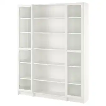 IKEA Billy / oxberg Bokhyllekombo glassdører, hvit, 160x202 cm tilbud