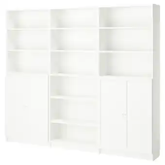 IKEA Billy / oxberg Bokhyllekomo med dører, hvit, 240x30x202 cm tilbud