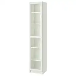 IKEA Billy / oxberg Bokhylle med vitrinedør, hvit/glass, 40x41x202 cm tilbud