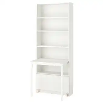 IKEA Billy Bokhylle med skrivebord og skuff, hvit, 80x202 cm tilbud