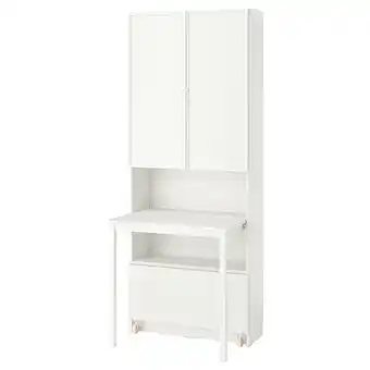 IKEA Billy / hÖgbo Bokhylle med skrivebord og skuff, hvit, 80x202 cm tilbud