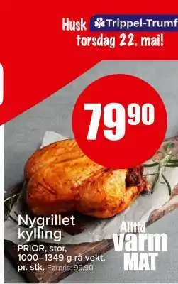 Spar Nygrillet kylling tilbud