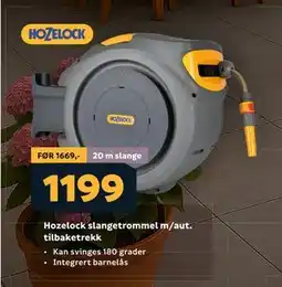 Megaflis Hozelock slangetrommel m/aut. tilbaketrekk tilbud