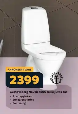 Megaflis Gustavsberg Nautic 1500 m/skjult s-lås tilbud