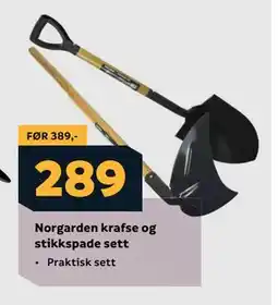 Megaflis Norgarden krafse og stikkspade sett tilbud