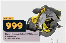 Megaflis Stanley Fatmax sirkelsag 18V 165x16mm tilbud