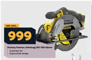 Megaflis Stanley Fatmax sirkelsag 18V 165x16mm tilbud