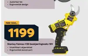 Megaflis Stanley Fatmax V20 beskjæringssaks 18V tilbud