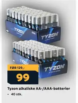 Megaflis Tyzon alkaliske AA-/AAA-batterier tilbud