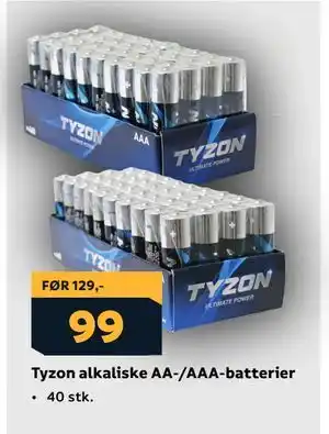 Megaflis Tyzon alkaliske AA-/AAA-batterier tilbud