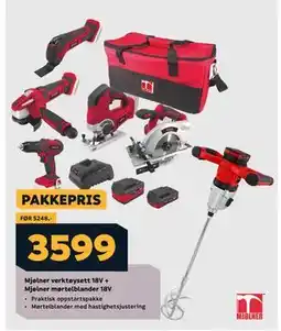 Megaflis Mjølner verktøysett 18V + tilbud