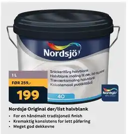 Megaflis Nordsjø Original dør/list halvblank tilbud