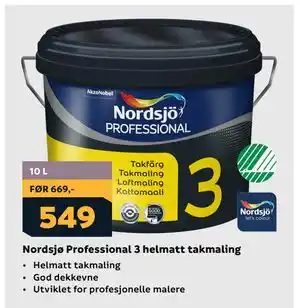 Megaflis Nordsjø Professional 3 helmatt takmaling tilbud