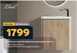 Megaflis Lind Factor small 50 baderomsmøbel høyre/venstre tilbud