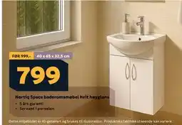 Megaflis Nortiq Space baderomsmøbel hvit høyglans tilbud
