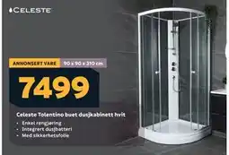 Megaflis Celeste Tolentino buet dusjkabinett hvit tilbud