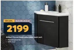 Megaflis Allibert Corner baderomsmøbel matt sort tilbud