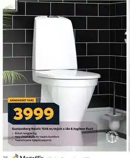 Megaflis Gustavsberg Nautic 1546 m/skjult s-lås & hygiene flush tilbud