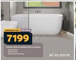 Megaflis Celeste Caserta badekar høyre/venstre tilbud
