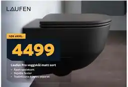 Megaflis Laufen Pro veggskål matt sort tilbud