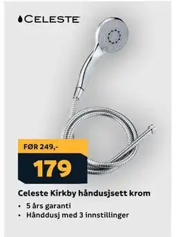 Megaflis Celeste Kirkby håndusjsett krom tilbud