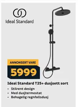 Megaflis Ideal Standard T25+ dusjsett sort tilbud