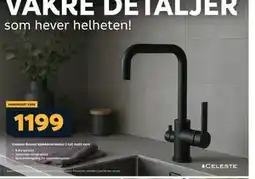 Megaflis Celeste Dorset kjøkkenarmatur l-tut matt sort tilbud
