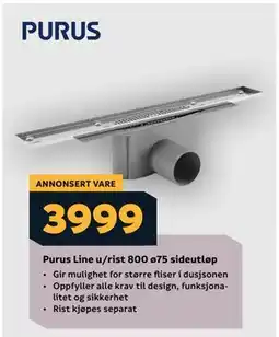 Megaflis Purus Line u/rist 800 ø75 sideutløp tilbud