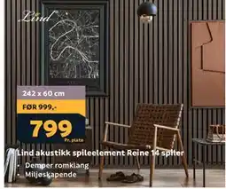 Megaflis Lind akustikk spileelement Reine 14 spiler tilbud