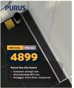 Megaflis Purus line tile insert tilbud