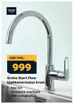 Megaflis Grohe Start Flow kjøkkenarmatur krom tilbud