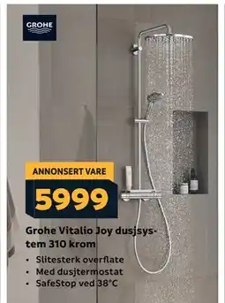 Megaflis Grohe Vitalio Joy dusjsystem 310 krom tilbud