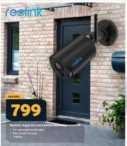 Megaflis Reolink Argus Eco sort batteridrevet kamera V4 tilbud