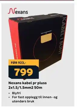 Megaflis Nexans kabel pr pluss 2x1.5/1.5mm2 50m tilbud