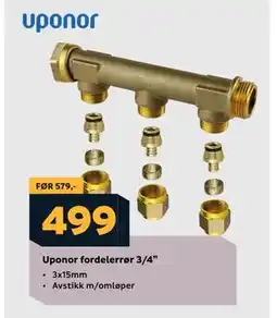 Megaflis Uponor fordelerrør 3/4” tilbud