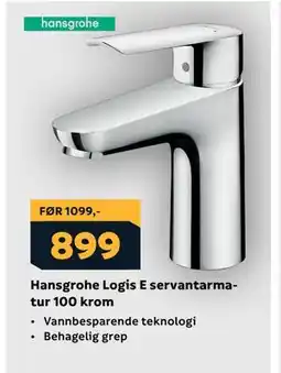 Megaflis Hansgrohe Logis E servantarmatur 100 krom tilbud