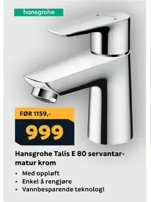 Megaflis Hansgrohe Talis E 80 servantarmatur krom tilbud