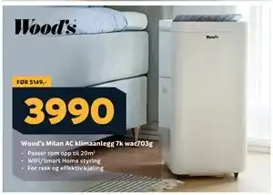 Megaflis Wood’s Milan AC klimaanlegg 7k wac703g tilbud