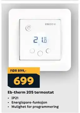 Megaflis Eb-therm 205 termostat tilbud