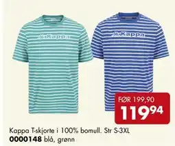 Sparkjøp Kappa T-skjorte i 100% bomull. Str S-3XL tilbud
