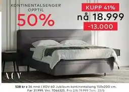 Skeidar XOV 60 Jubileum kontinentalseng tilbud