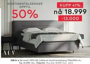 Skeidar XOV 60 Jubileum kontinentalseng tilbud