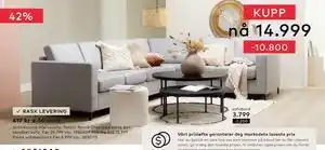 Skeidar Scandinavia Hjørnesofa tilbud