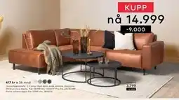Skeidar Jessie hjørnesofa tilbud