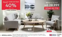 Skeidar Noor Lux hjørnesofa tilbud