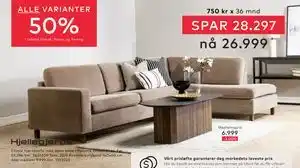 Skeidar Ellinor hjørnesofa tilbud