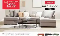 Skeidar Boston U-sofa tilbud
